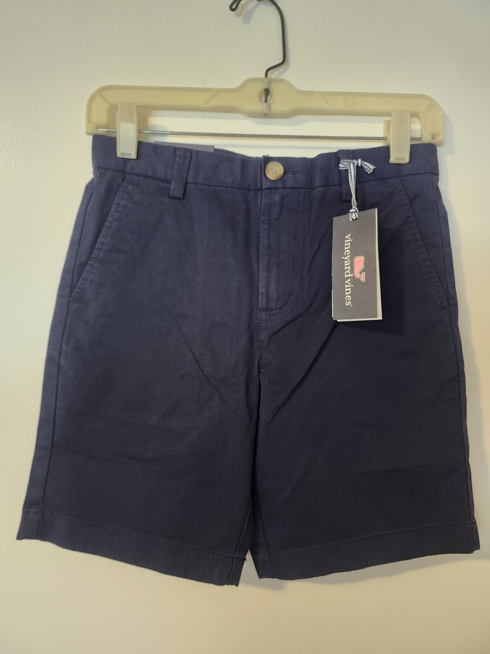 Vineyard Vines Boys Navy Flat-Front Chino Shorts